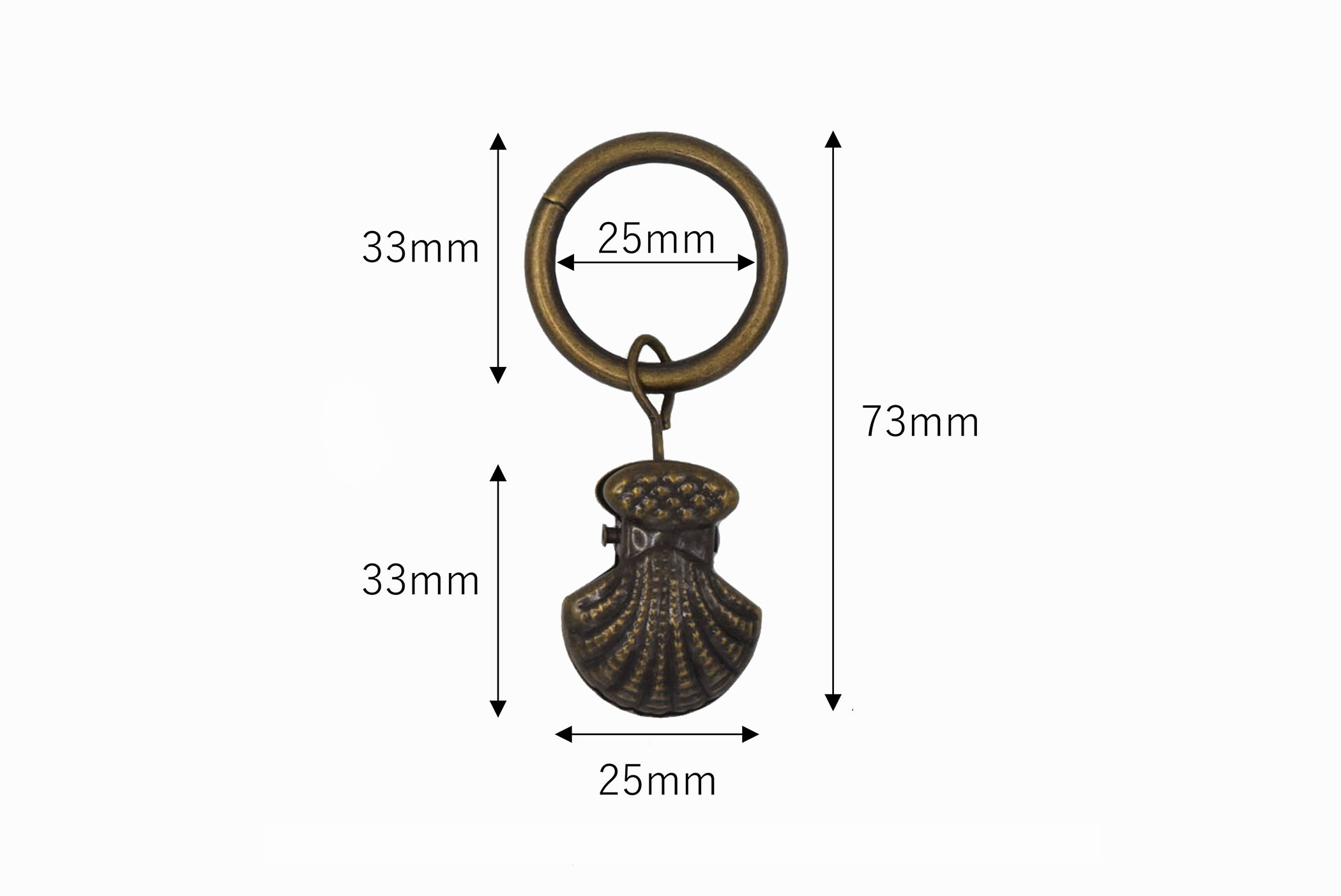 商品詳細 カーテンクリップ リング付シェル型 アンティーク